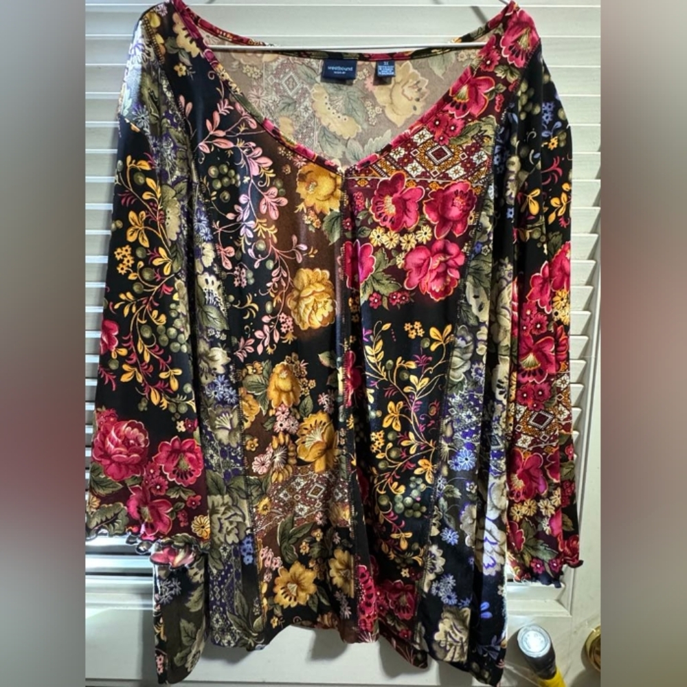 Westbound Woman Plus Size 3X Floral Blouse